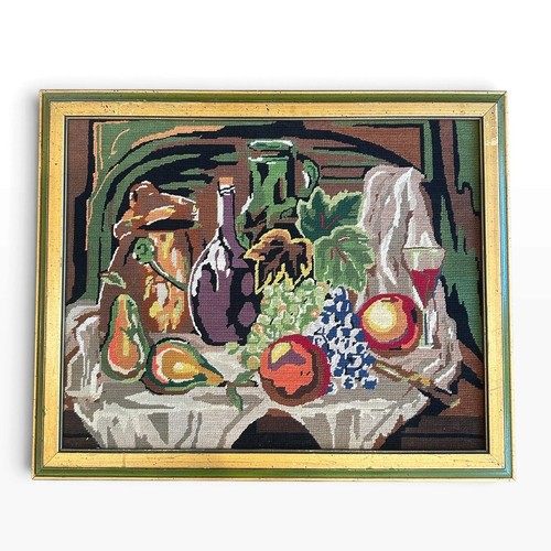 Vintage framed needlepoint - vintage,
