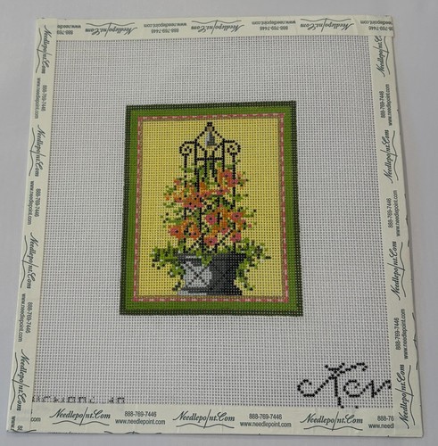 Floral trellis with green - floral,