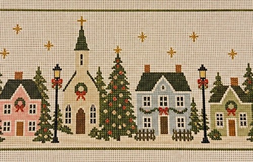 Christmas village needlepoint - village,